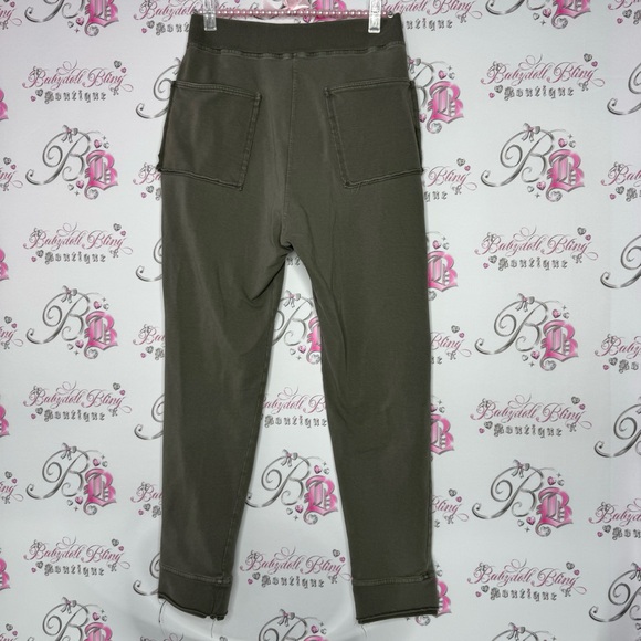 Crea concept pants joggers cargo distressed grey green zip up zipper unique luxe - Picture 5 of 10